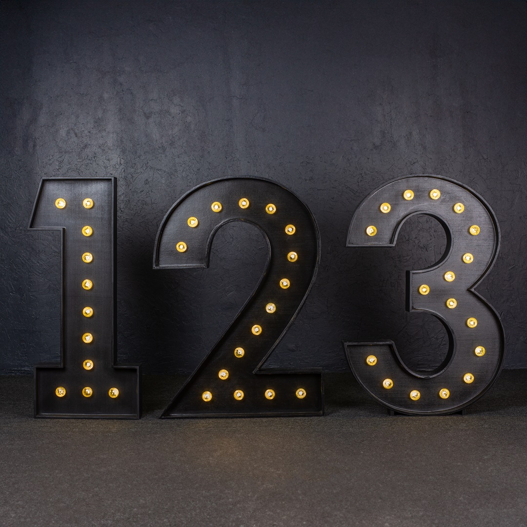 4ft Black Marquee Numbers